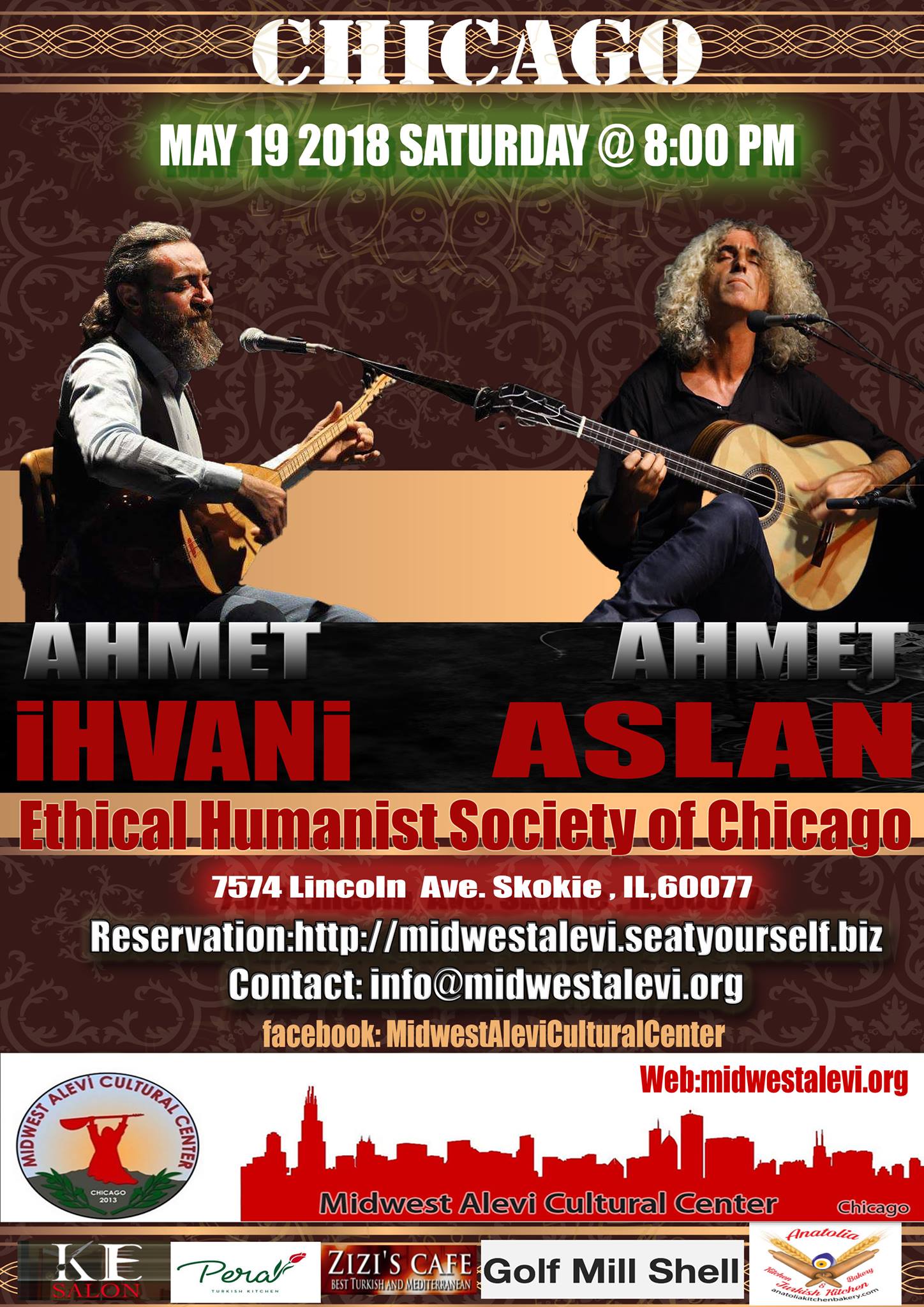 Concert: Ahmet İhvani & Ahmet Aslan, May 19th 2018